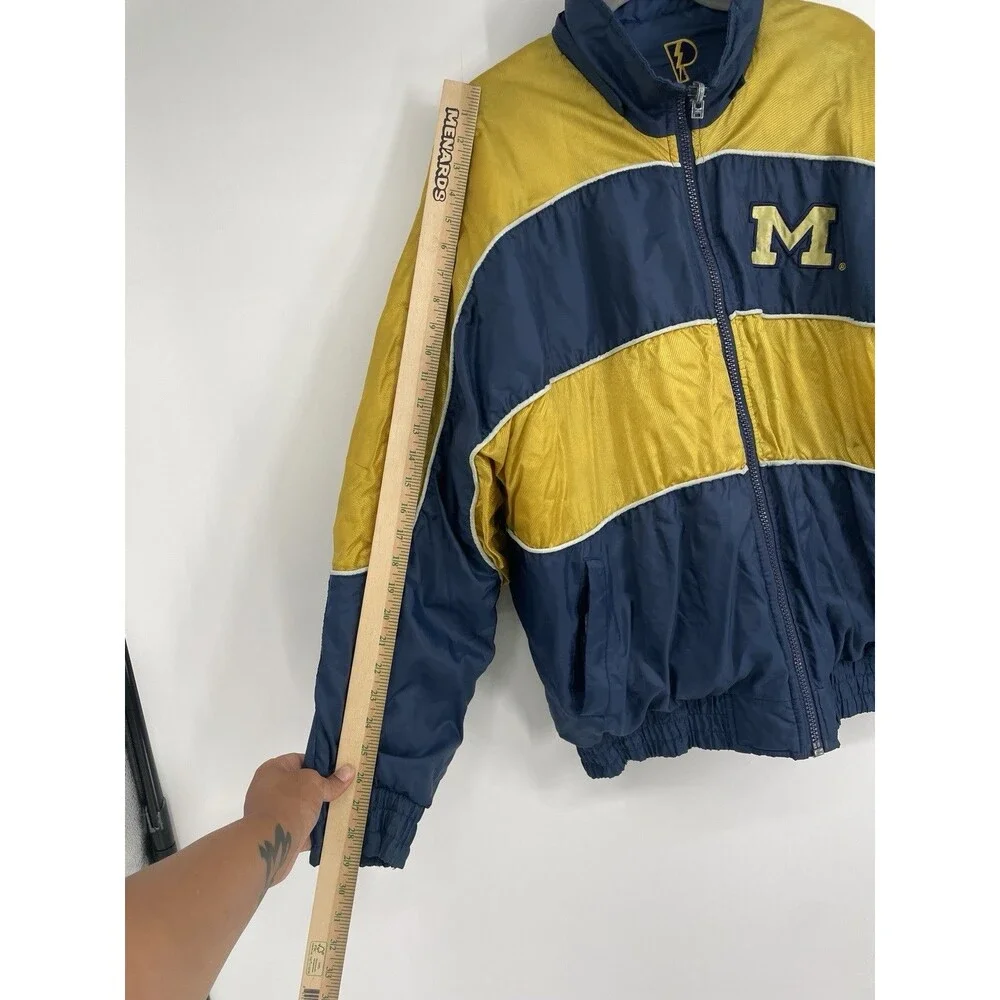 Vintage Pro Player Michigan Wolverines Reversible Puffer Jacket XL USA